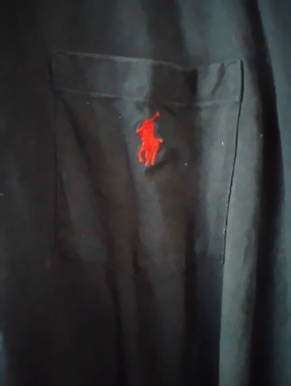 Polo by Ralph Lauren Men's 4XB Long-Sleeve Pocket Tee - Navy Red Logo